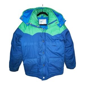White Mountain Down Co. Men's Puffer Insulated Jacket Coat Blue & Green Sz XL